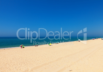 Beautiful tropical beach with bathers