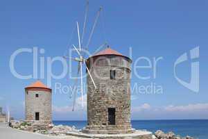 Windmühlen auf Rhodos, Griechenland