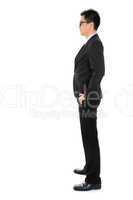 Side view full body Asian business man
