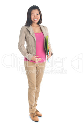 Pregnant Asian business woman portrait