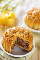 Sweet assorted fruits nuts mooncakes