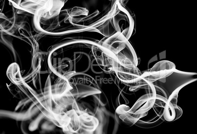 White abstract puff of smoke on black