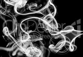 White abstract puff of smoke on black