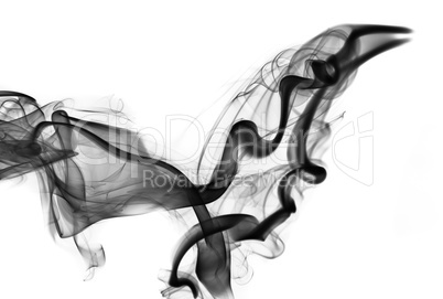 Abstraction: black smoke shape and swirls