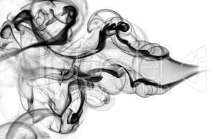 Abstraction pattern: black smoke shape and curves