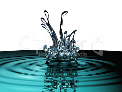 Blue colorful fluid splash and ripples isolated