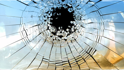 Crime scene: Pieces of Broken mirror glass
