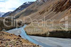 Indien, Ladakh, Gebirge, Fluss