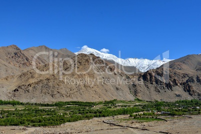 Indien, Ladakh, Blick von Thiksey Kloster