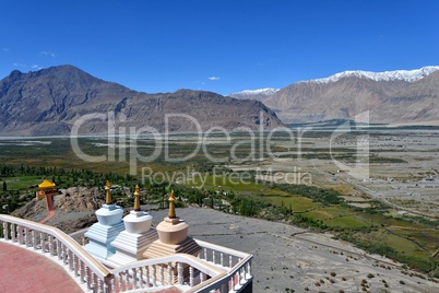 Indien, Ladakh, Blick von Disket Kloster