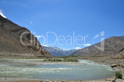 Indien, Ladakh, Gebirge, Tal, Indus