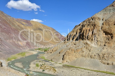 Indien, Ladakh, Gebirge, Tal, Indus