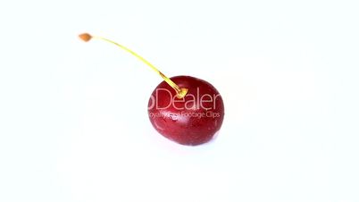 Rotating  cherry berry isolated on white background