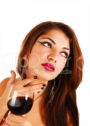 Girl with wine.