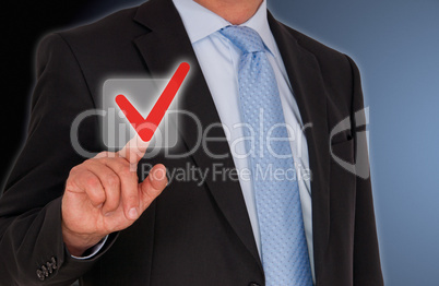 Man with red Checkbox
