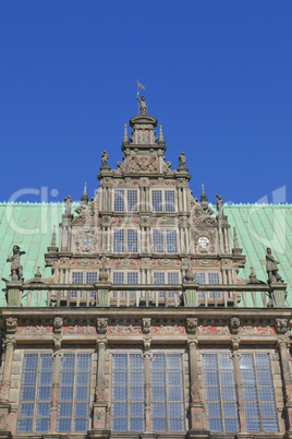 Giebel des historischen Rathauses in Bremen
