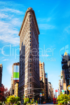 flatiron (fuller) building in nyc in the morning