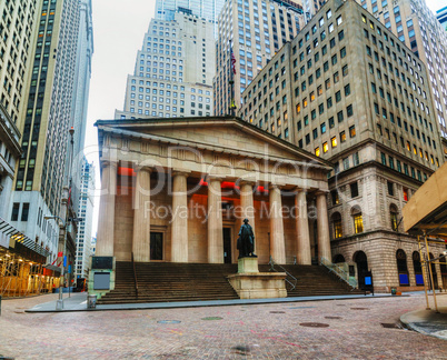 federal hall national memorial on wall street in new york