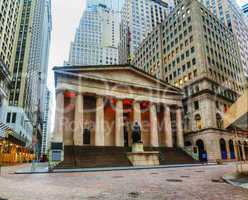 federal hall national memorial on wall street in new york