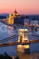 Budapest cityscape sunset