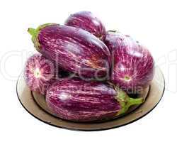 eggplants on round plate