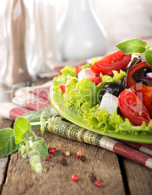 Vegetable salad with feta cheese