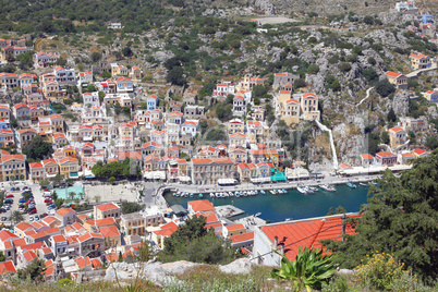 Blick auf den Hafen von Symi