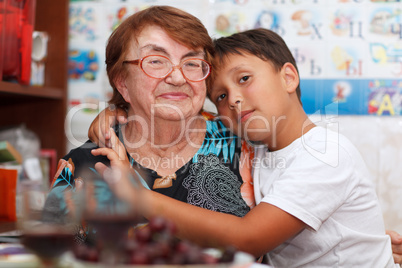 grandson and grandmother
