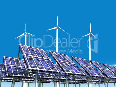 Solaranlage und Windpark