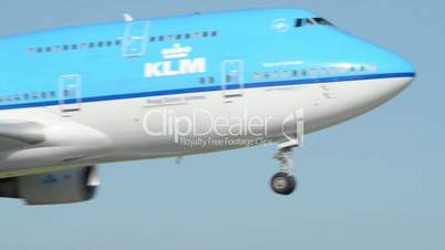 big KLM Boeing 747 Jumbo airplane landing 11034