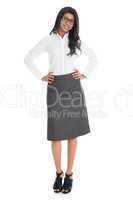 Full length African American business woman
