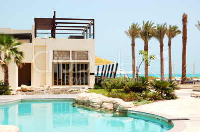 Swimming pool at the luxury villa, Saadiyat island, Abu Dhabi, U