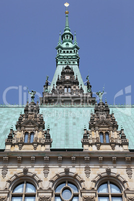 Detailaufnahme vom Hamburger Rathaus