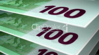 Cash counting. Shallow depth of field. Loop.