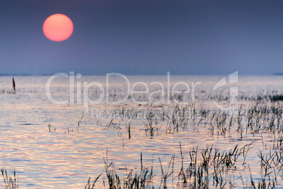 dawn on tropical lake