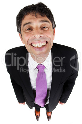 Businessman giving a cheesy grin