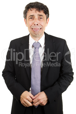 Businessman crying