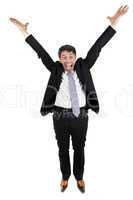 Jubilant business man cheering