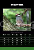 Bird calendar for 2014 - august