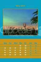 Safari calendar for 2014 - may