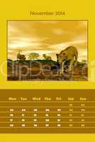Safari calendar for 2014 - november