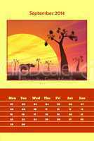 Safari calendar for 2014 - september