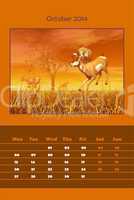 Safari calendar for 2014 - october