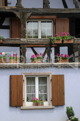 Fenster eines Hauses im Elsass