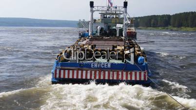 Towboat in river threshold