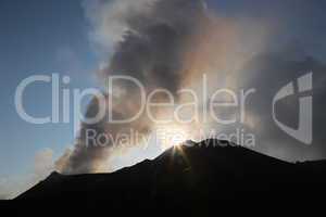 Smoking volcano Stromboli