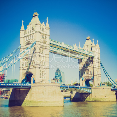 Retro look Tower Bridge London