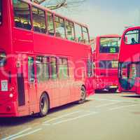 Vintage look Red Bus in London
