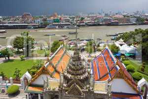 Bangkok river cityscape