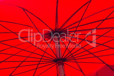 Red asian umbrella